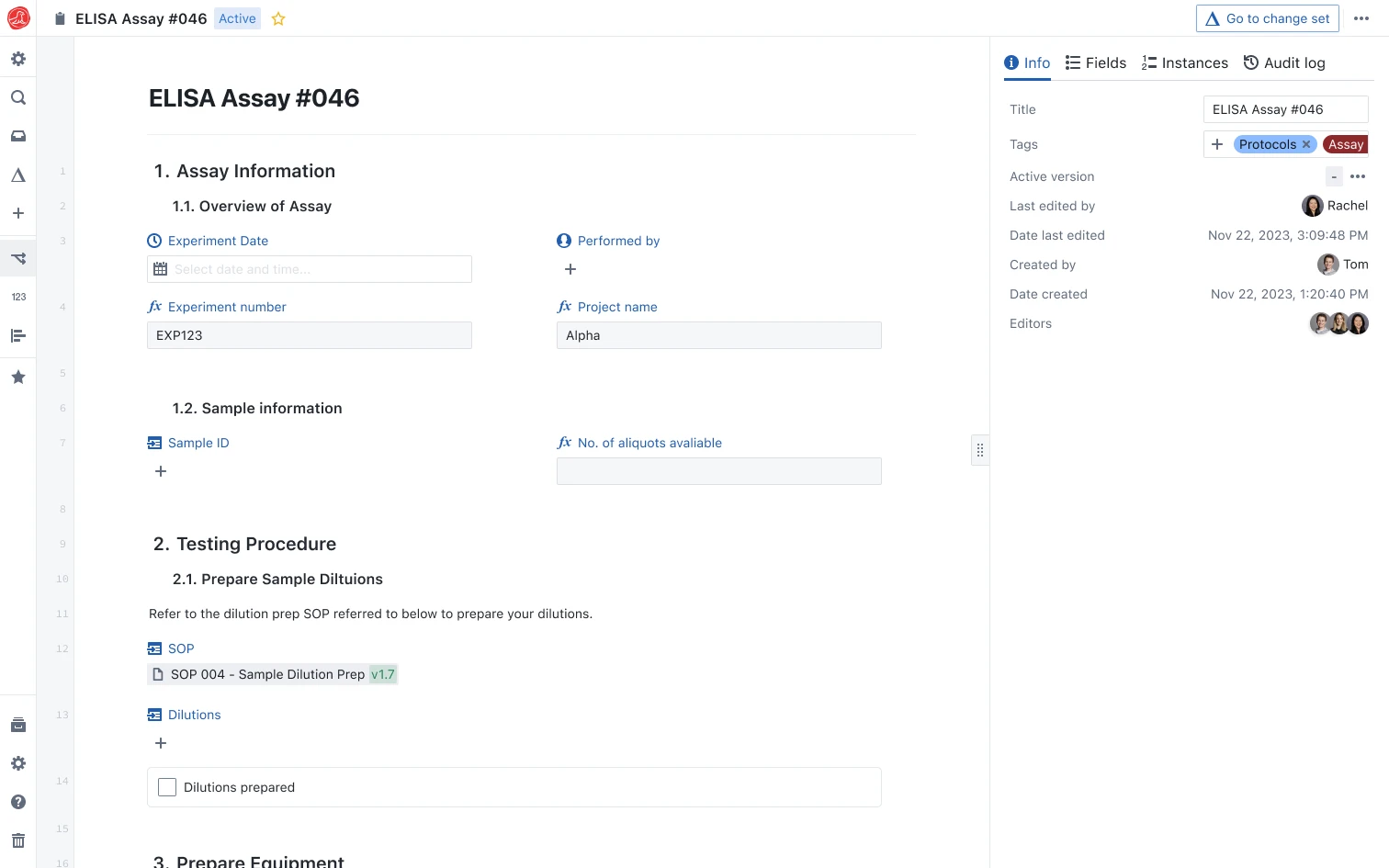 Electronic Lab Notebook